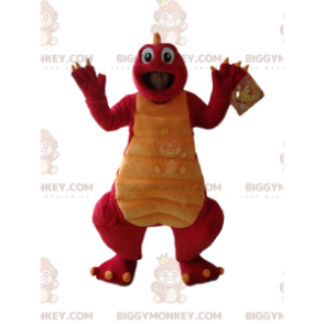 Κόκκινη και κίτρινη αστεία στολή μασκότ BIGGYMONKEY™ δεινοσαύρων - Μασκότ δεινοσαύρων - BIGGYMONKEY_013789 - BiggyMonkey.com