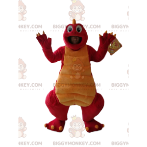 Costume de mascotte BIGGYMONKEY™ de dinosaure rigolo rouge et