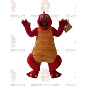 Red and Yellow Funny Dinosaur BIGGYMONKEY™ Mascot Costume –