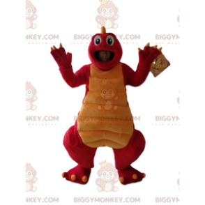 Costume de mascotte BIGGYMONKEY™ de dinosaure rigolo rouge et