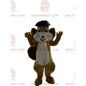 BIGGYMONKEY™ Mascot Costume Brown and White Squirrel with Black