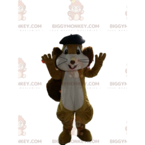 Kostým maskota BIGGYMONKEY™ Hnědá a bílá veverka s černým