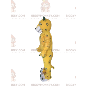 BIGGYMONKEY™ Mascot Costume Yellow Leopard with Gray Spots -
