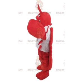 Veselý kostým humra BIGGYMONKEY™ maskota s bílým dresem –