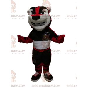 Red and Black Tiger BIGGYMONKEY™ Mascot Costume With Sportswear