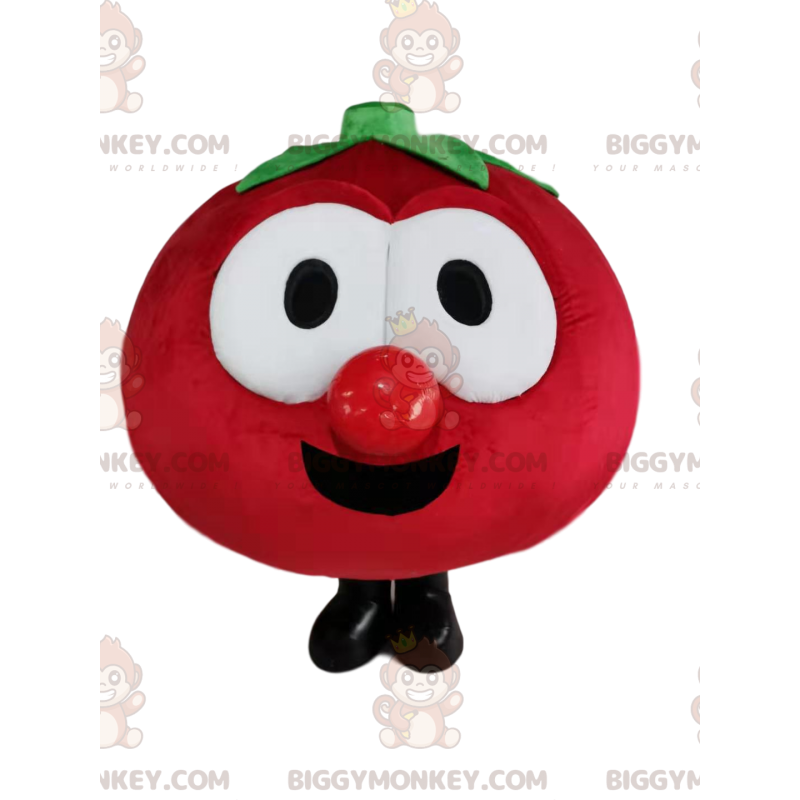 Costume de mascotte BIGGYMONKEY™ de tomate rouge très joyeuse -
