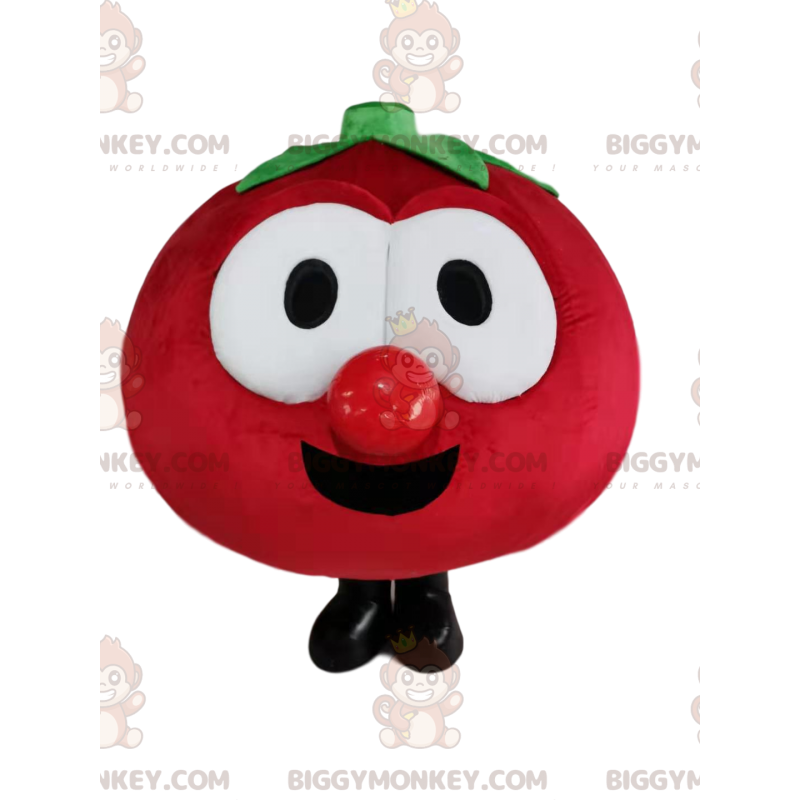 Disfraz de mascota BIGGYMONKEY™ de tomate rojo muy alegre - Disfraz de mascota BIGGYMONKEY™ de tomate rojo muy alegre -