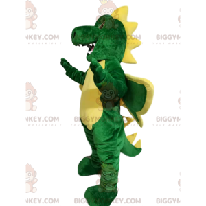 Grøn og gul sjov drage BIGGYMONKEY™ maskotkostume -