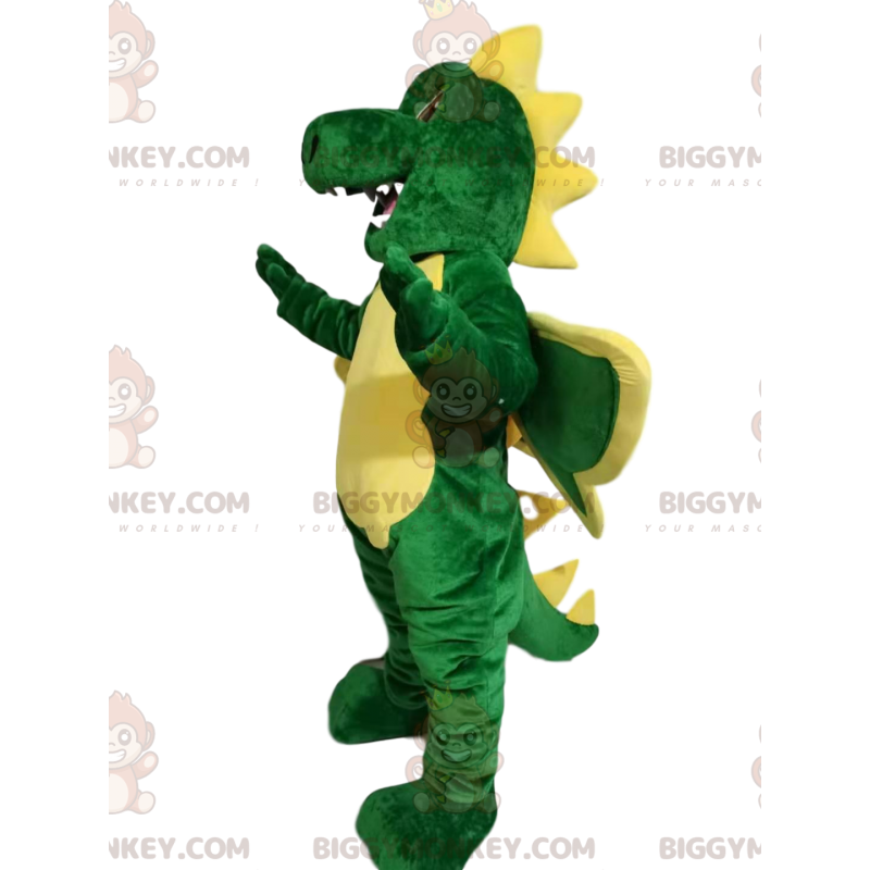 Kostým zeleného a žlutého zábavného draka BIGGYMONKEY™ –