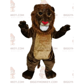 BIGGYMONKEY™ Ruskea Lion Heart Nose Maskottiasu - Leijonan maskotit - BIGGYMONKEY_013806 - BiggyMonkey.com