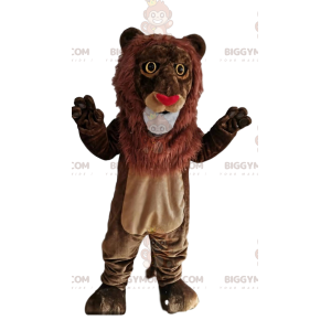 BIGGYMONKEY™ Brown Lion Heart Nose Maskotdräkt - Lion maskot - BIGGYMONKEY_013806 - BiggyMonkey.com
