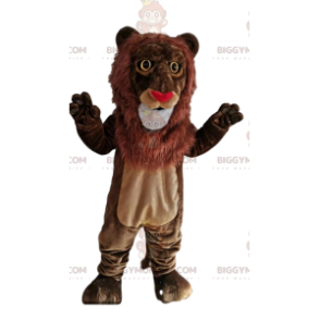 BIGGYMONKEY™ Ruskea Lion Heart Nose Maskottiasu - Leijonan maskotit - BIGGYMONKEY_013806 - BiggyMonkey.com