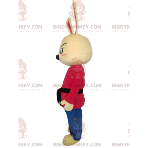 Στολή μασκότ Rabbit BIGGYMONKEY™ με μαύρη ζώνη - Μασκότ κουνελιού - BIGGYMONKEY_013809 - BiggyMonkey.com