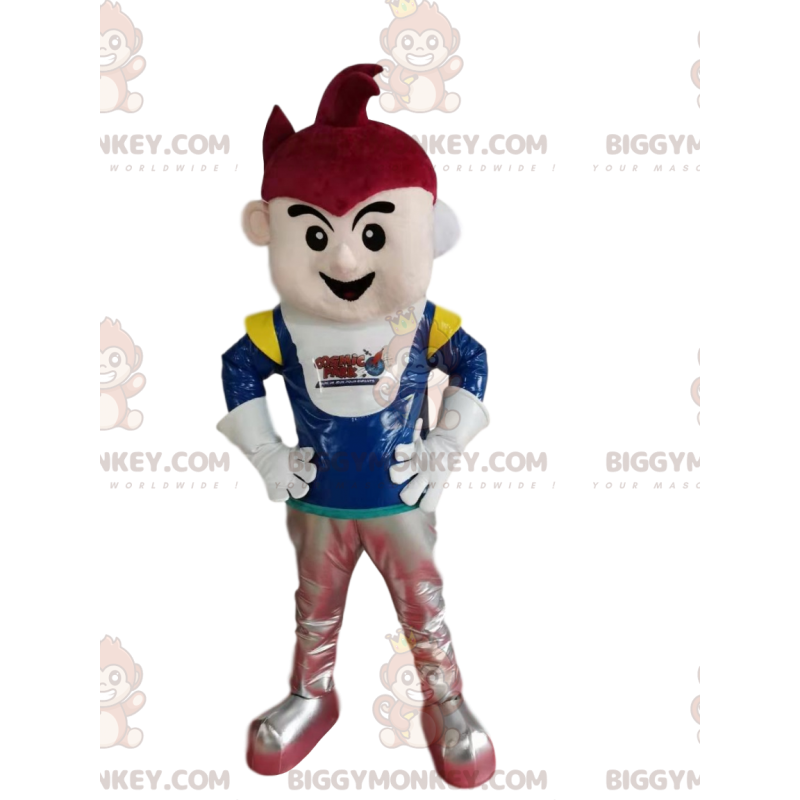Costume da mascotte da cosmonauta BIGGYMONKEY™ con capelli Costume da mascotte da cosmonauta BIGGYMONKEY™ con capelli