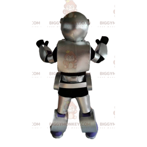 Gray and Black Robot BIGGYMONKEY™ Mascot Costume. robot costume