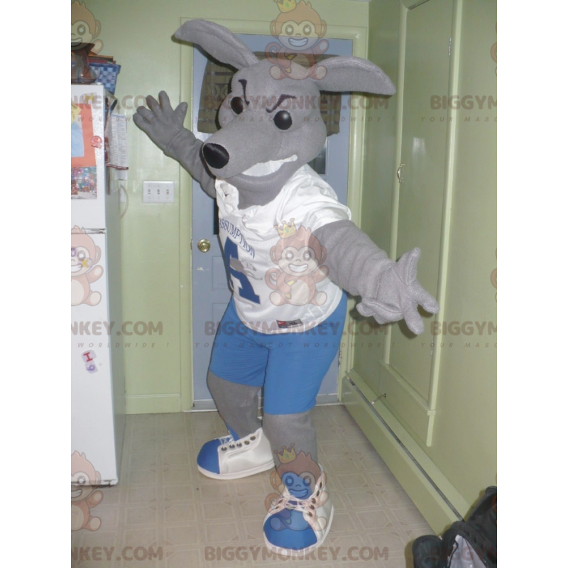BIGGYMONKEY™ Maskottchen-Kostüm des grauen Kängurus im BIGGYMONKEY™ Maskottchen-Kostüm des grauen Kängurus im