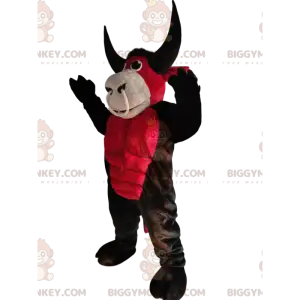 Kostým maskota červeného a hnědého vola BIGGYMONKEY™ s kroužkem