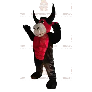 Kostým maskota červeného a hnědého vola BIGGYMONKEY™ s kroužkem