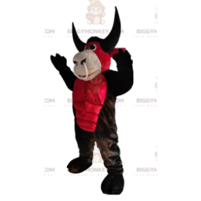 Punainen ja ruskea härkä BIGGYMONKEY™ maskottiasu nenärenkaalla