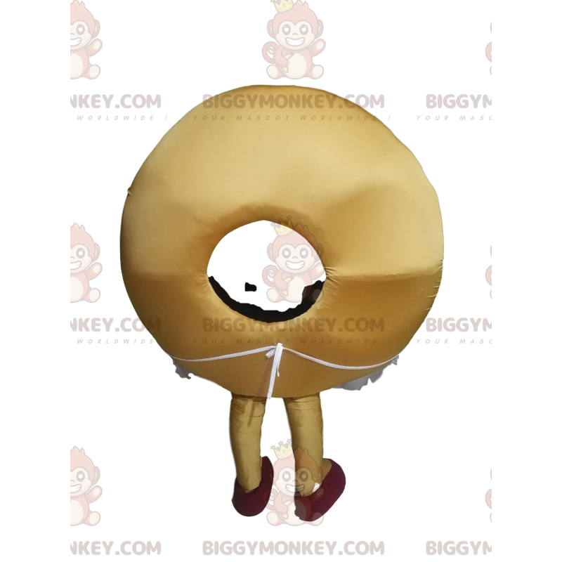 Donut BIGGYMONKEY™ Mascot Costume with Cute Smile and Apron -