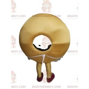Donut BIGGYMONKEY™ maskottiasu söpöllä hymyllä ja esiliinalla -