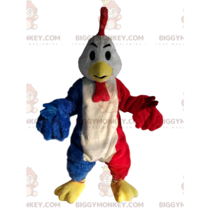 Costume de mascotte BIGGYMONKEY™ de coq tricolore avec une