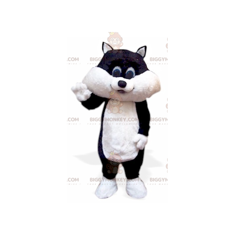 Costume da mascotte gattino gatto bianco e nero BIGGYMONKEY™ - Costume da mascotte gattino gatto bianco e nero BIGGYMONKEY™ -