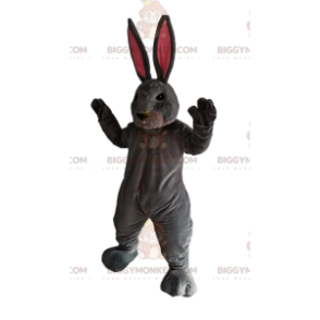 BIGGYMONKEY™ μασκότ στολή γκρίζο κουνέλι με τεράστια ροζ αυτιά - Μασκότ κουνελιού - BIGGYMONKEY_013819 - BiggyMonkey.com