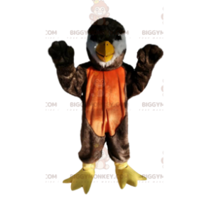 Costume de mascotte BIGGYMONKEY™ d'oiseau marron et orange avec un magnifique bec - Mascotte d'oiseaux - BiggyMonkey.com