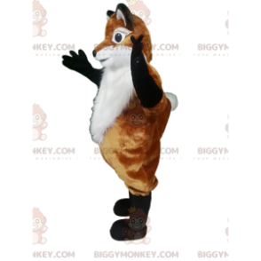 Braun-weißer Fuchs BIGGYMONKEY™ Maskottchen-Kostüm - Fuchs Maskottchen - BIGGYMONKEY_013822 - BiggyMonkey.com