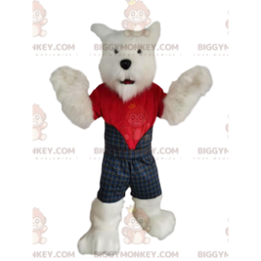 Szkocki pies Westie Kostium maskotki BIGGYMONKEY™ ze szkockim