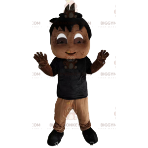 Traje de mascote de menino BIGGYMONKEY™ com camisa preta –