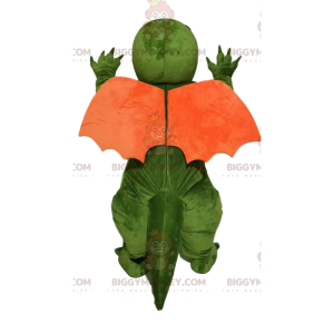 BIGGYMONKEY™ Mascot Costume Green Dragon with Orange Wings -