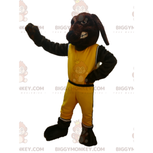 Traje de mascote marrom de cachorro BIGGYMONKEY™ com roupas