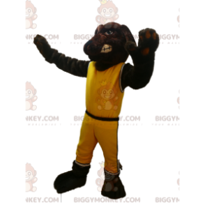 Traje de mascote marrom de cachorro BIGGYMONKEY™ com roupas