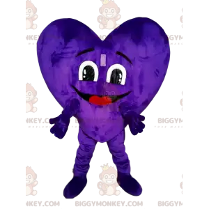 Purple velvet heart BIGGYMONKEY™ mascot costume. heart costume