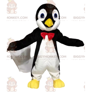 BIGGYMONKEY™ Μασκότ Κοστούμι ασπρόμαυρο πιγκουίνος με κόκκινο