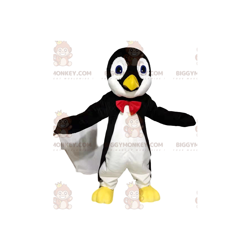 BIGGYMONKEY™ Mascot Costume Black and White Penguin with Red BIGGYMONKEY™ Mascot Costume Black and White Penguin with Red