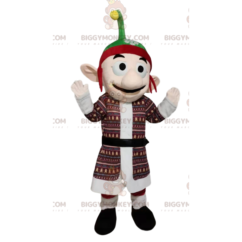 Leprechaun BIGGYMONKEY™ maskotkostume med rød og grøn hat - Leprechaun BIGGYMONKEY™ maskotkostume med rød og grøn hat -