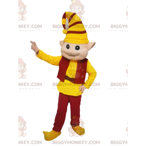 Leprechaun BIGGYMONKEY™ maskotkostume med gult og rødt outfit -
