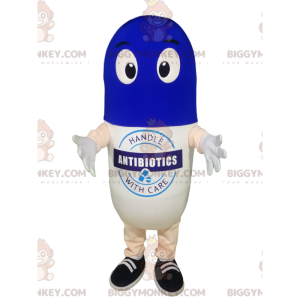  Λευκή και μπλε στολή μασκότ BIGGYMONKEY™ Pill. - Μη ταξινομημένες μασκότ - BIGGYMONKEY_013837 - BiggyMonkey.com
