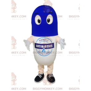  Valkoinen ja sininen pilleri BIGGYMONKEY™ maskottiasu. - Luokittelemattomat maskotit - BIGGYMONKEY_013837 - BiggyMonkey.com
