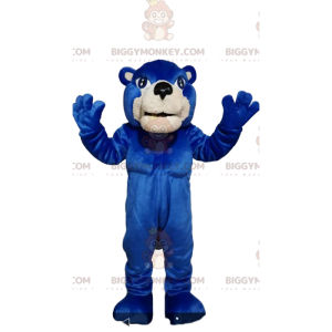 Fato de mascote de urso azul BIGGYMONKEY™. fantasia de urso