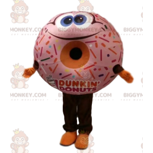 Costume de mascotte BIGGYMONKEY™ de Donut avec un glaçage rose