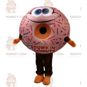 Donut BIGGYMONKEY™ maskotkostume med lyserød glasur og et stort
