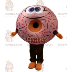 Kostým maskota Donut BIGGYMONKEY™ s růžovou polevou a velkým úsměvem - Jídlo maskot - BIGGYMONKEY_013839 - BiggyMonkey.com
