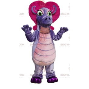 BIGGYMONKEY™ maskotdrakt av fiolett drage med fuchsia hår - Dragon maskot - BIGGYMONKEY_013842 - BiggyMonkey.com