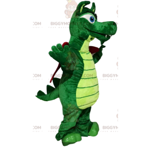 BIGGYMONKEY™ Mascottekostuum Groene Draak met Bourgondische