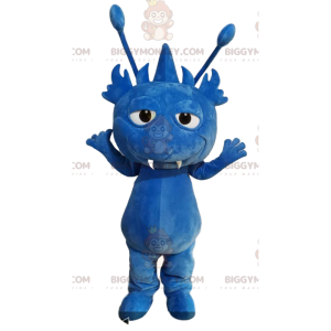 BIGGYMONKEY™ Costume da mascotte mostro blu con antenne -