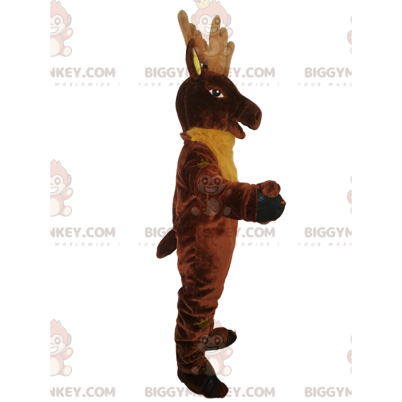 Kostium maskotki BIGGYMONKEY™ Brązowy jeleń z żółtym futrem - Kostium maskotki BIGGYMONKEY™ Brązowy jeleń z żółtym futrem -